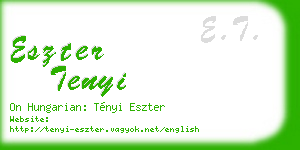 eszter tenyi business card